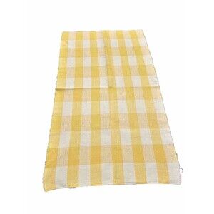 Crate and Barrel plaid farmhouse Yellow White 60 x 34